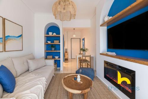 Aegean Blue Hideaway w Fireplace, near Acropolis