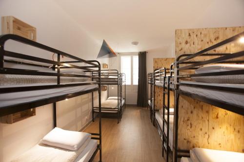 a room with a bunch of bunk beds at Le Flâneur Guesthouse in Lyon