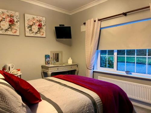 a bedroom with a bed and a window at Inglewood Lodge B&B in Naas