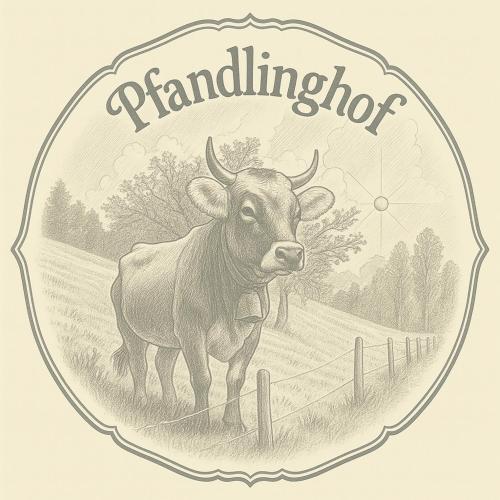 a drawing of a cow standing in a field at Pfandlinghof in Grossarl