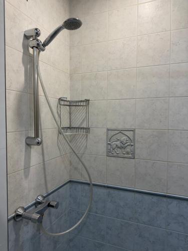 una doccia con soffione in un bagno di Cascade View Apartment a Yerevan