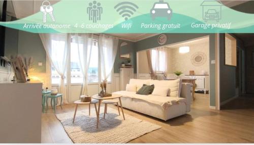 Appartement T3, 3 étoiles cosy avec garage privatif