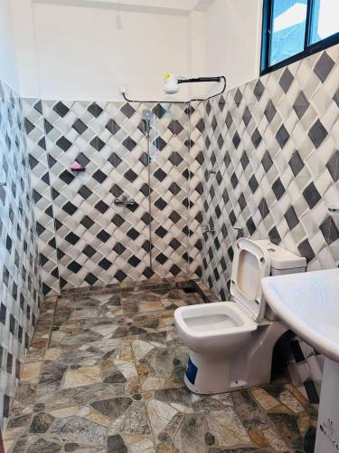 a bathroom with a toilet and a sink at D Villa Nuwara Eliya in Sita Eliya
