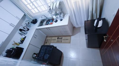 an overhead view of a kitchen with a camera at EBM Homes in Nairobi