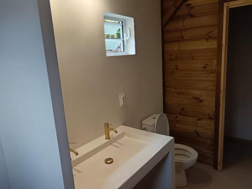 a bathroom with a sink and a toilet at kazamango in Trois-Rivières