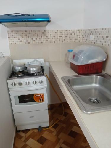 Dapur atau dapur kecil di Apartamento Oderay