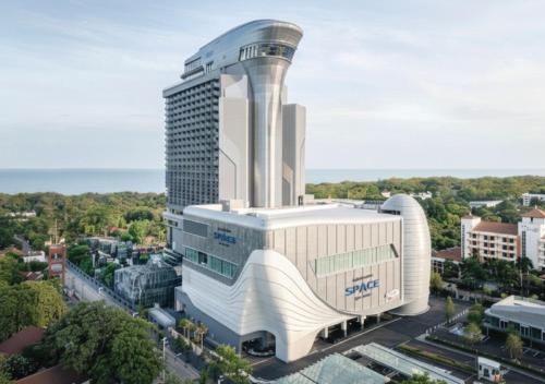 an architectural rendering of a building with a tower at Grande Centre Point Space Pattaya in North Pattaya