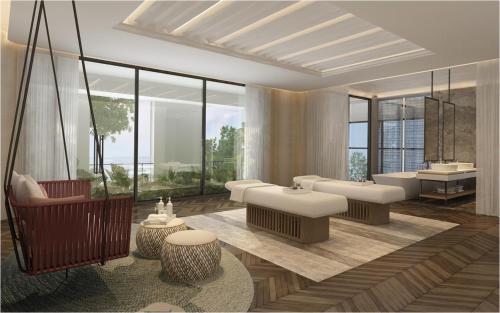 a rendering of a bathroom with a tub and a sink at Pullman Ninh Binh in Ninh Binh