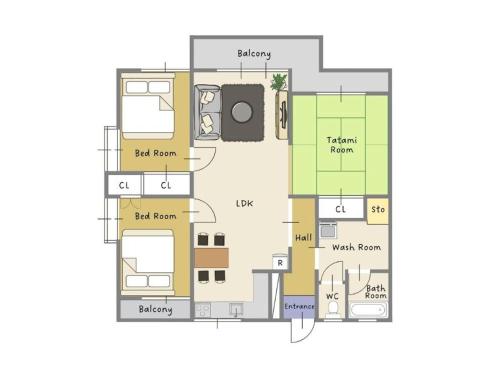 a floor plan of a house at Cozy Family Room in Matsumoto 201 in Matsumoto