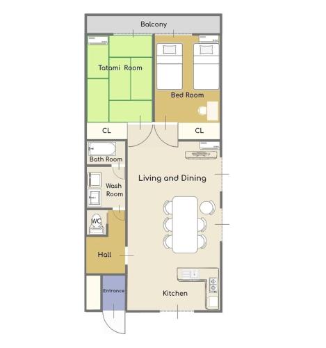 a floor plan of a house at Cozy Family Room 305 in Matsumoto