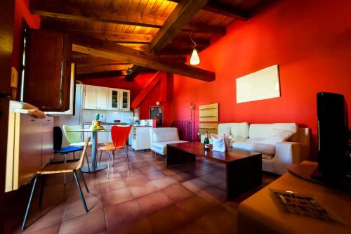 a living room with a couch and a table at Villa Don Juan II in Segovia