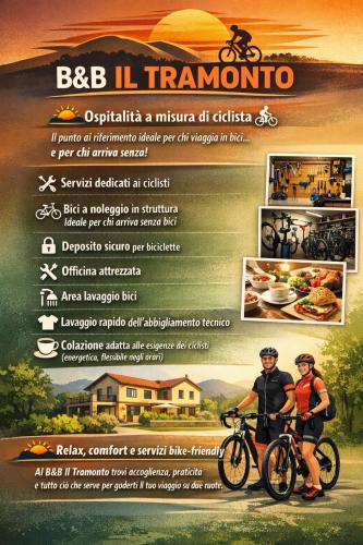 a flyer with a man on a bike at B&B Il Tramonto in Pastrengo