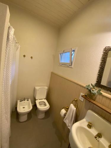 a bathroom with a toilet and a sink at Isla Chita in Tigre