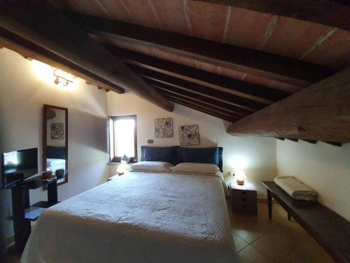 a bedroom with a large bed in a room at Antica Dimora delle Acque in Cannara