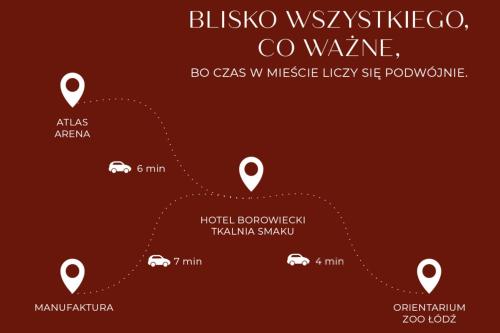 a map ofbia wyssica co viwine at Hotel Borowiecki in Łódź