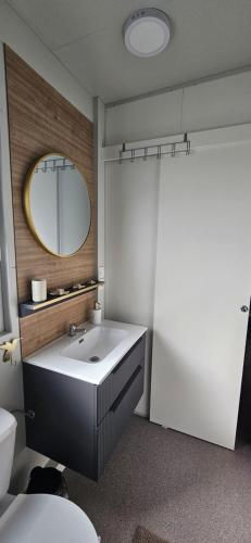 a bathroom with a sink and a mirror at Doris in Pakoštane