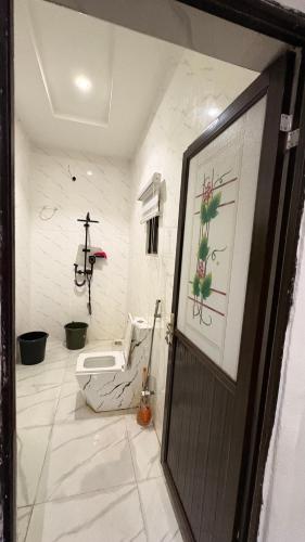 a bathroom with a toilet and a painting on the wall at ComfortHomes in Ahor