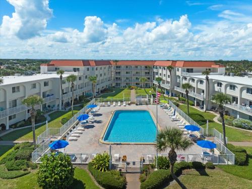 an aerial view of a pool at a resort at Spanish Trace 235 in St. Augustine