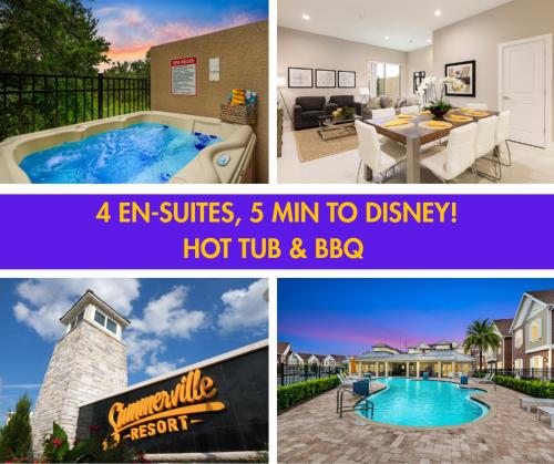 a collage of three pictures of a house at 4 BR 4 BA Deluxe Villa 5 min to Disney Family getaway in Orlando
