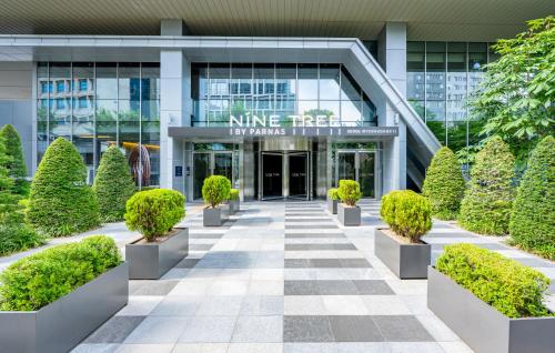 a view of the entrance to the nine tree building at Nine Tree by Parnas Seoul Myeongdong 2 in Seoul