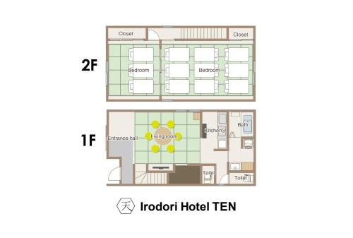 a floor plan of a hotel hotel ie at Irodori Hotel TEN in Fukuoka