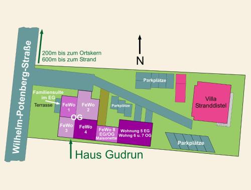 a map of the hawks gut curriculum at Ferienwohnungen Stranddistel - Apartments von 30 bis 75 qm in Zinnowitz