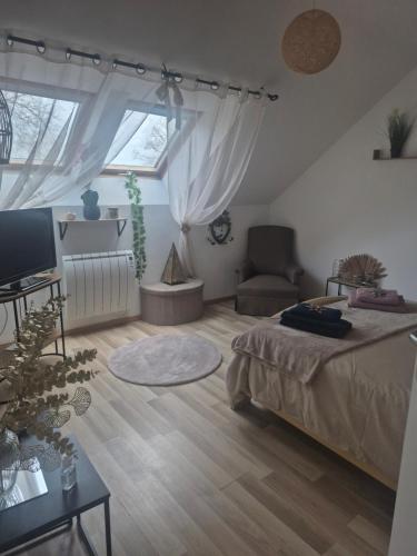Televizorius ir (arba) pramogų centras apgyvendinimo įstaigoje Chez Vallye