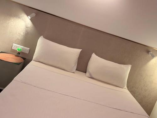 a bed with two white pillows in a room at Ace Lagoon View Airport Hotel in Katunayaka