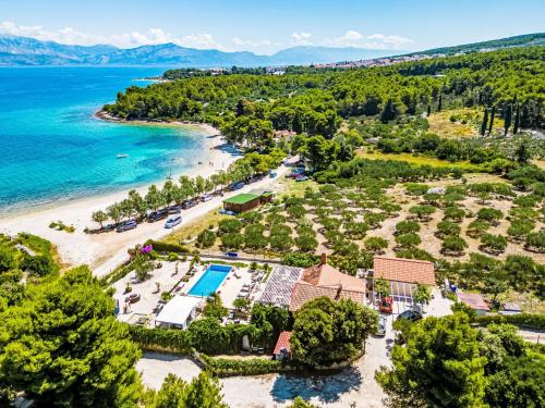 an aerial view of a beach with a resort at Holiday Home Villa Mutnik by Interhome in Mirce