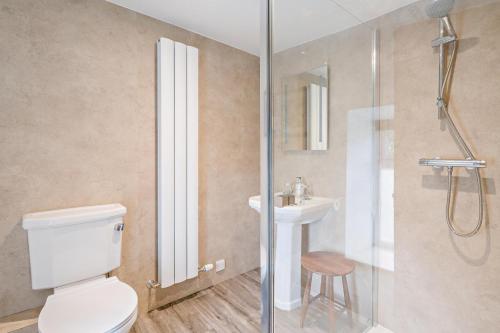 a bathroom with a toilet and a sink and a shower at 2 Bed in Ormathwaite oc-s32385 in Applethwaite