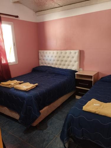 a bedroom with two beds and a window at Rincones de la Puna in Antofagasta de la Sierra