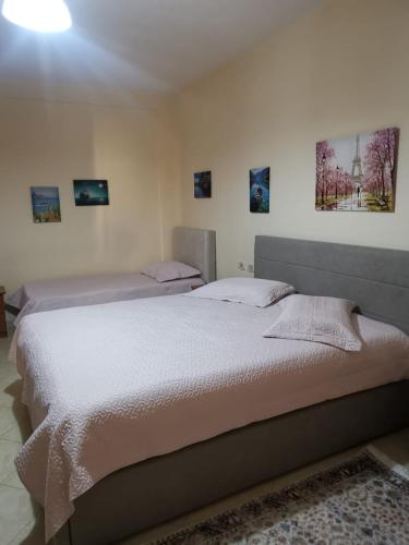Tempat tidur dalam kamar di Mare Vlora Apartment