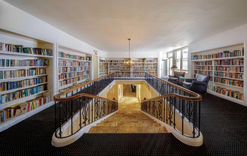a library with a swimming pool in the middle at The Sovereign in Los Angeles