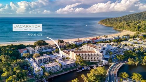 an aerial view of margaritas resort on the beach at Jacaranda Noosa in Noosa Heads