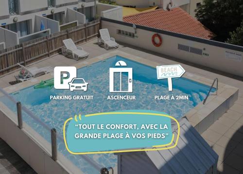 Appartement 3ch - 2-5p - Parking et Piscine gratuit