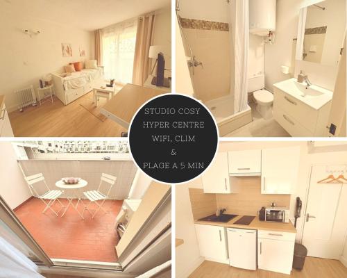 Studio avec balcon, centre-ville, clim, wifi & plage