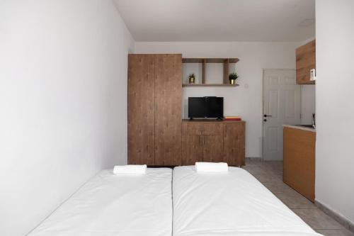 a bedroom with two beds and a tv in it at Bella Vista House - בלה ויסטה האוס in Eilat