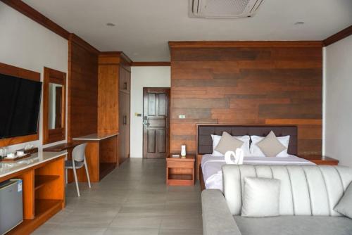พื้นที่นั่งเล่นของ Aokhanom Hotel