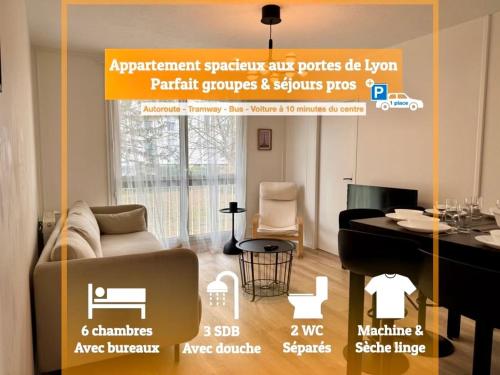 St Fons-Proche de Lyon, 6 chambres, rénové
