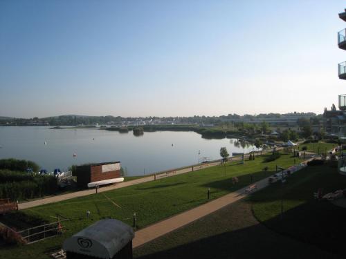 a view of a large body of water at Wellness Apartments in Velence in Velence
