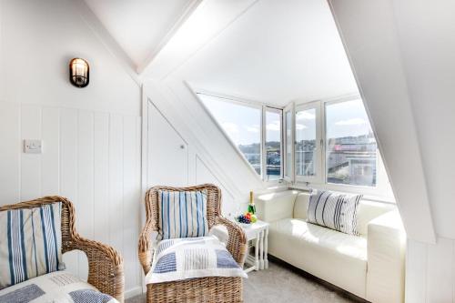 a living room with a couch and two chairs at 1 Bed in St. Ives oc-cp5 in St Ives