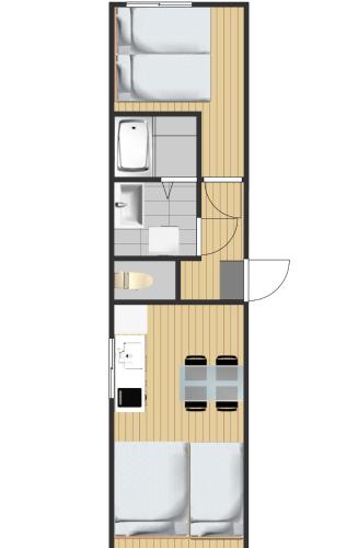 a floor plan of a house at One room in a newly built condominium in Tokyo