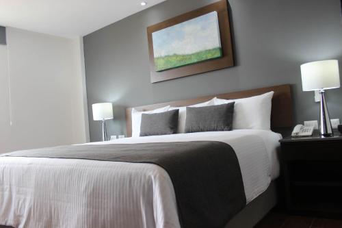 Ένα ή περισσότερα κρεβάτια σε δωμάτιο στο Eco Hotel Guadalajara Expo