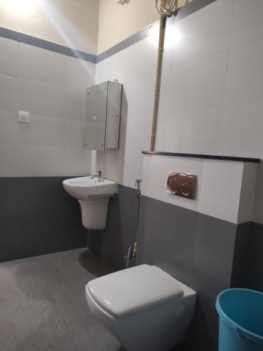 a bathroom with a toilet and a sink at Bridgettine Paradise in Sultan Bathery