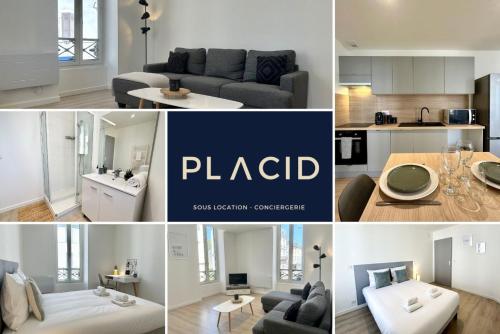 a collage of photos of a kitchen and a living room at L'AUTHENTIQUE - Moderne - Central in Mont-de-Marsan
