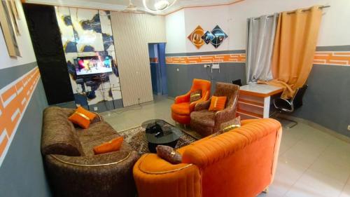 2 bedroom villa living room in Ouaga 2000 towards CNAMU