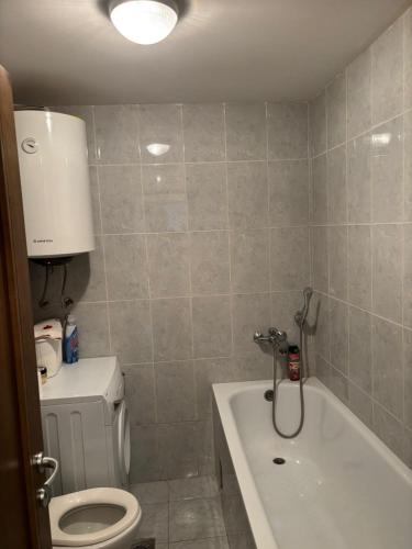 a bathroom with a toilet and a bath tub at Kolasin Rent Apartment in Kolašin