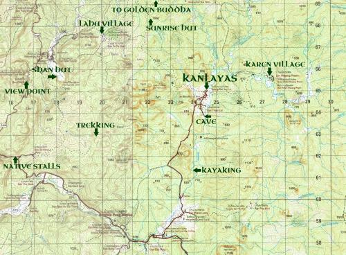 a map of the klamath wilderness with the cities at Kanlaya's Eyrie, Luxury Homestay in Pang Mapha