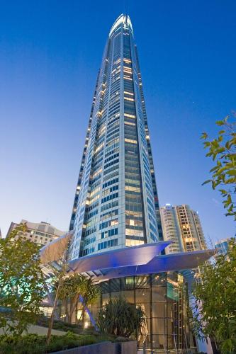 a tall building with a lot of windows at Q Tower Apartments - Hosted by Wow Stay in Gold Coast