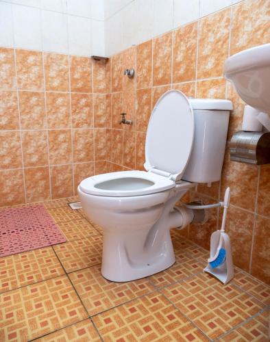 a bathroom with a white toilet and a sink at Perfect Palm Condos-N12 in Nakuru